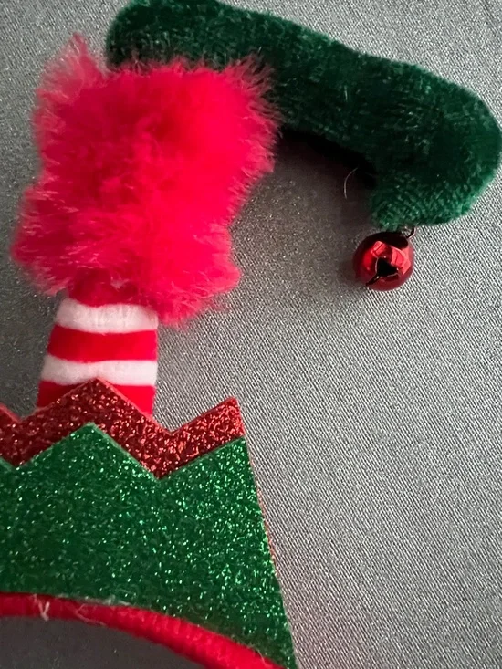 2/$12 🔥 Festive Women’s Elf Headband - Red & Green Holiday Costume Accessory - Picture 4 of 13